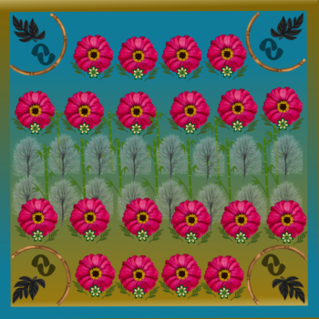 VERDANT DREAM SCARF (BLUE)